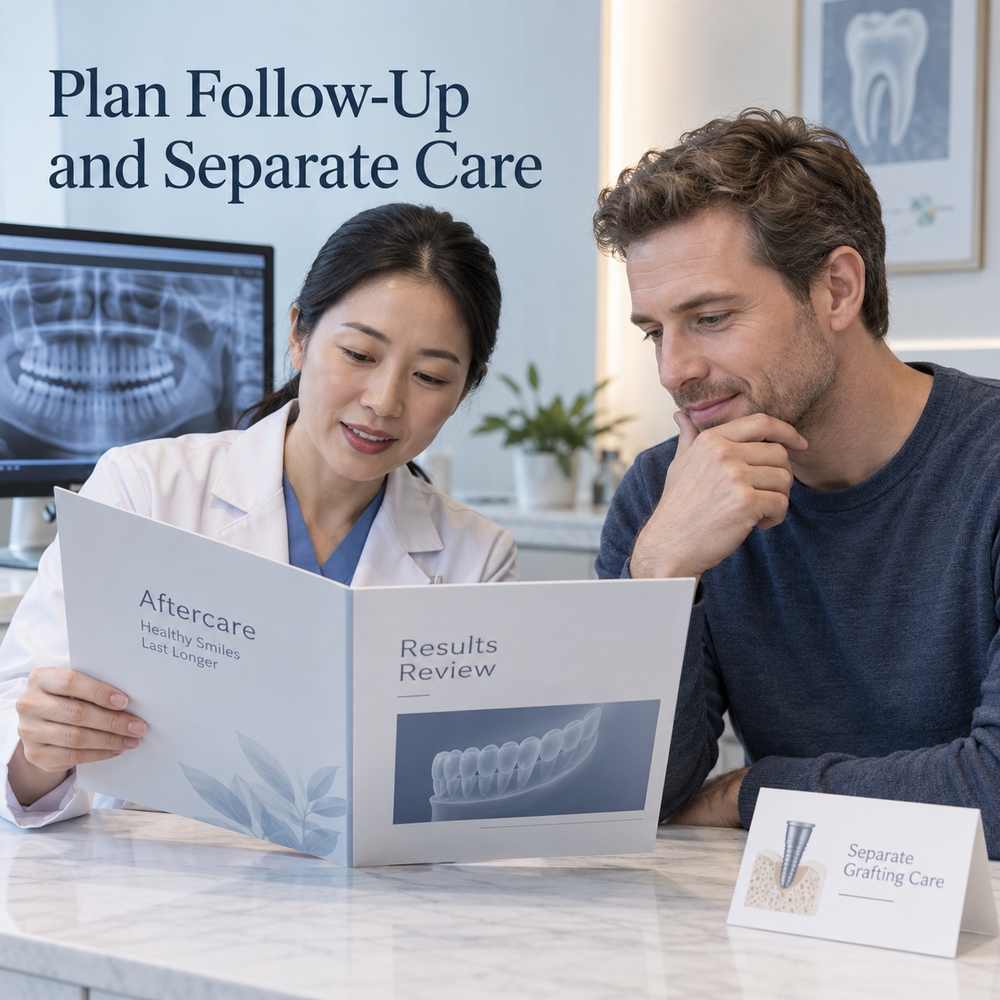 Plan Follow-Up and Separate Care. Educational illustration.
