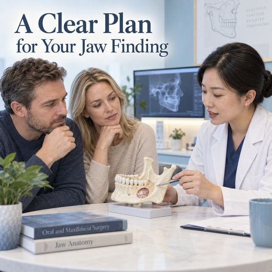 A Clear Plan for Your Jaw Finding. Educational illustration.