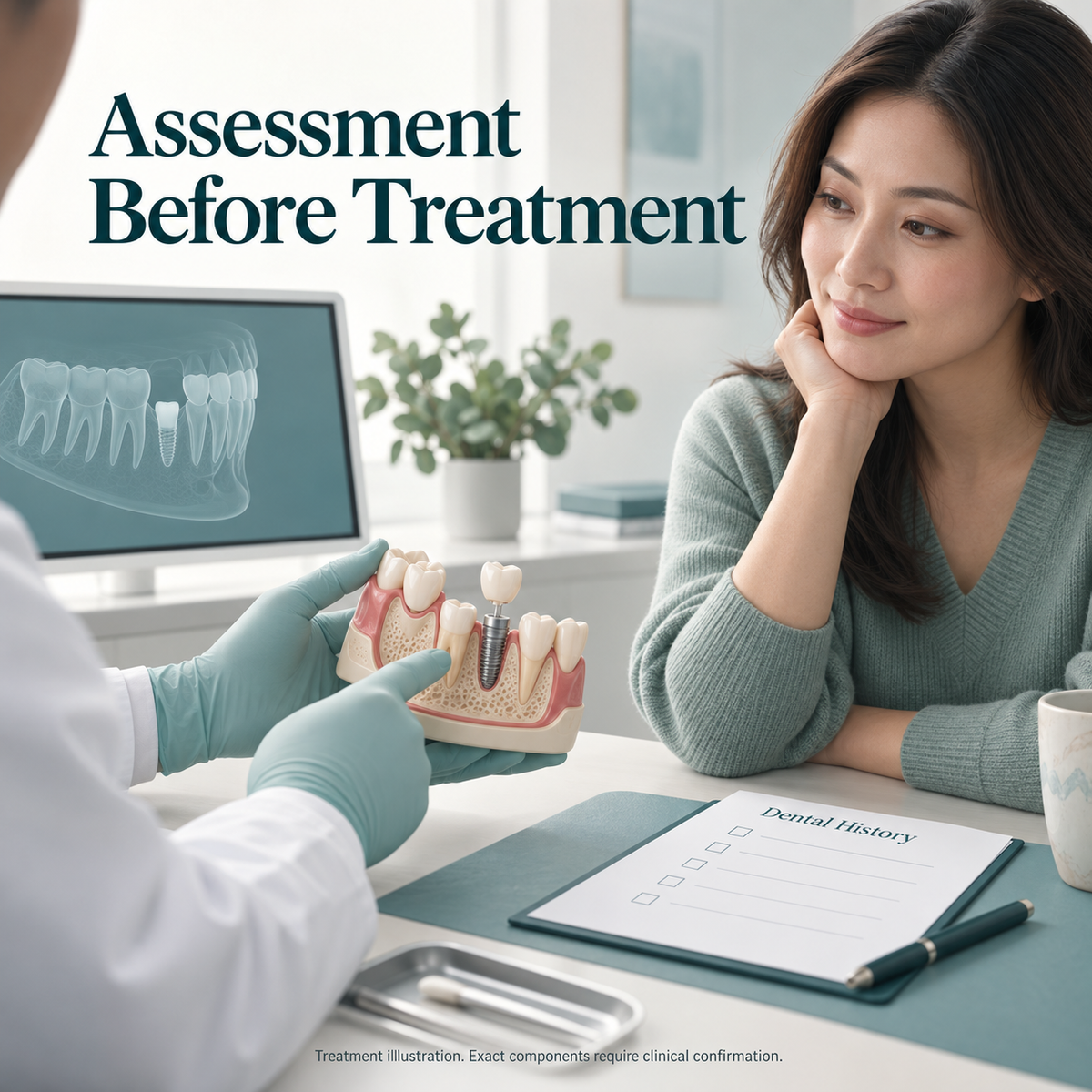 Lance implant treatment: assessment — conceptual illustration
