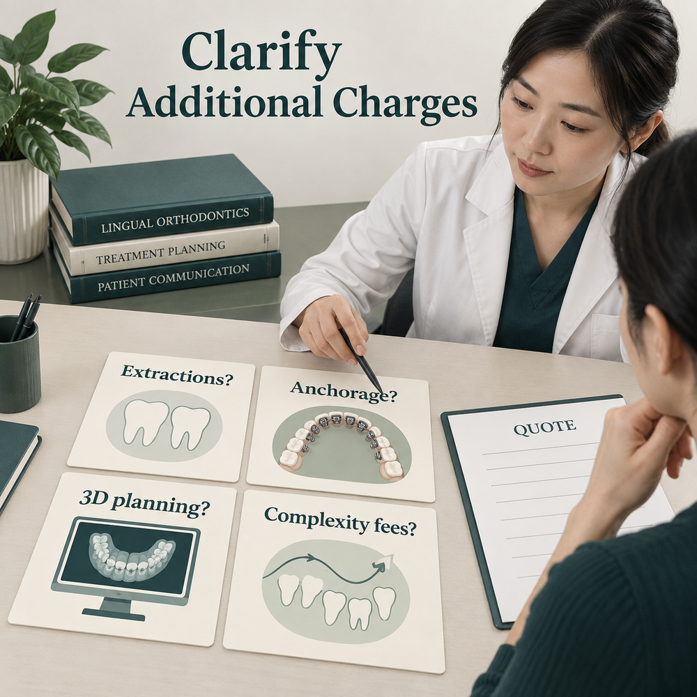Additional procedures and fees are checked separately. Educational illustration.