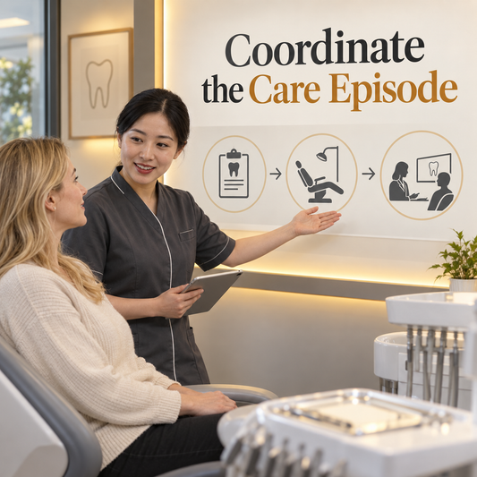 Coordinate the Care Episode. Educational illustration.