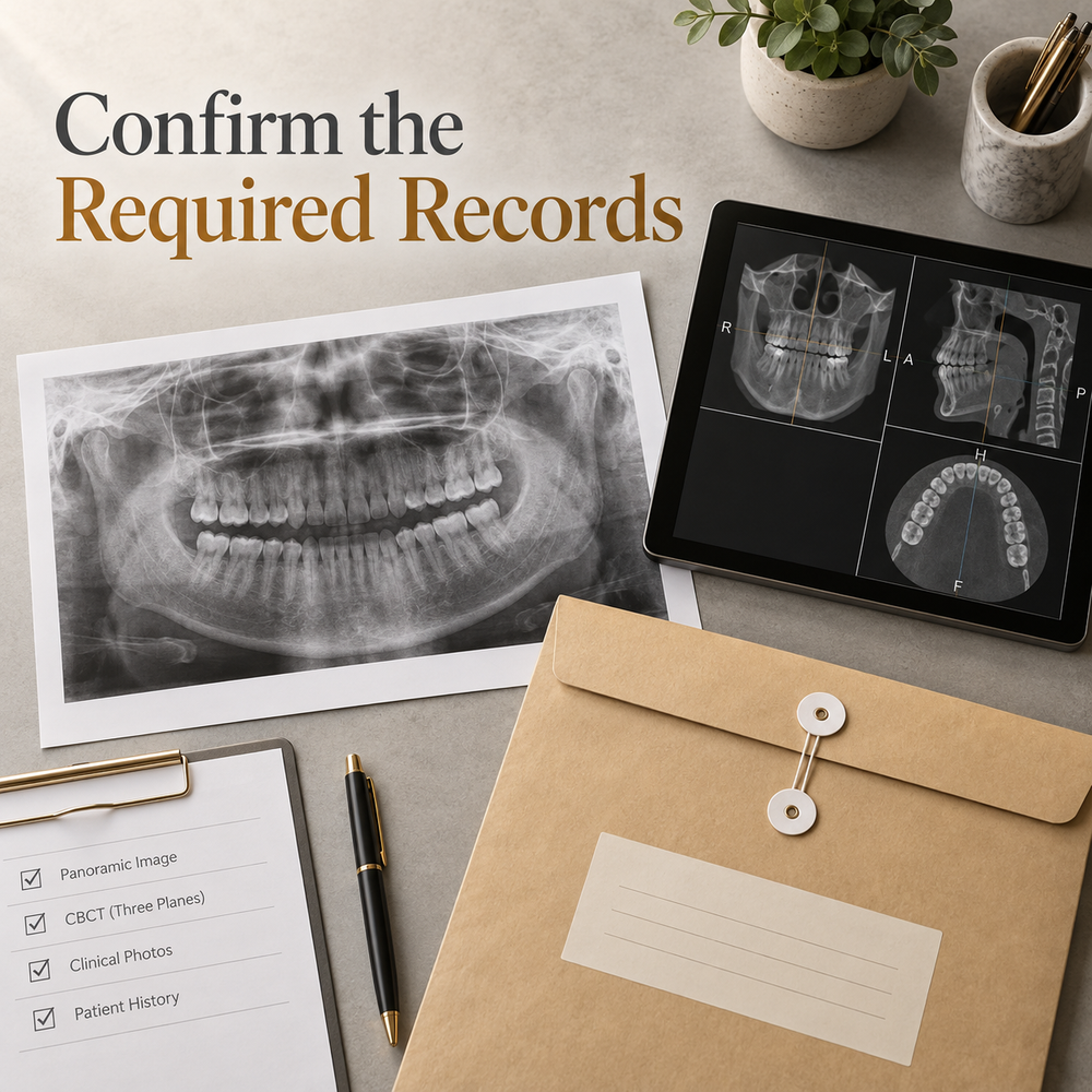 Confirm the Required Records. Educational illustration.