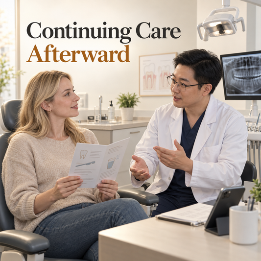 Continuing Care Afterward. Educational illustration.
