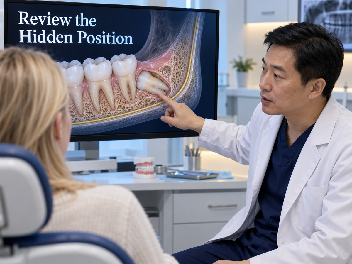 Review the Hidden Position. Educational illustration.