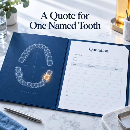 A Quote for One Named Tooth. Educational illustration.