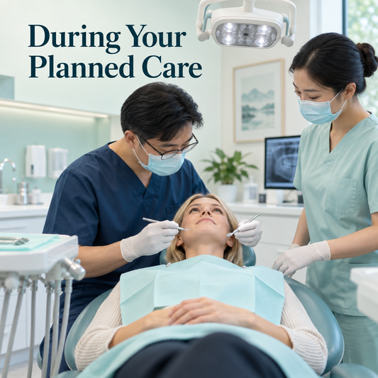 During Your Planned Care. Educational illustration.