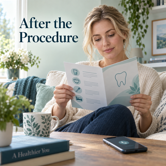 After the Procedure. Educational illustration.
