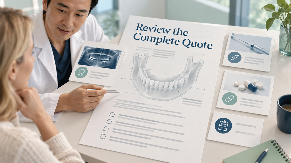 Review the Complete Quote. Educational illustration.