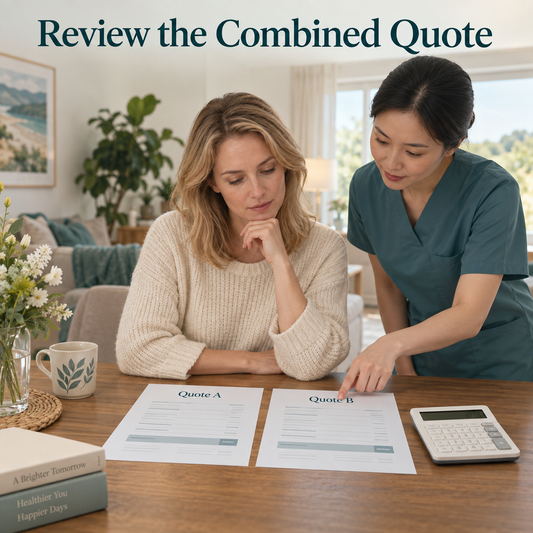 The supplement is reviewed alongside the base quotation. Illustrative scene.