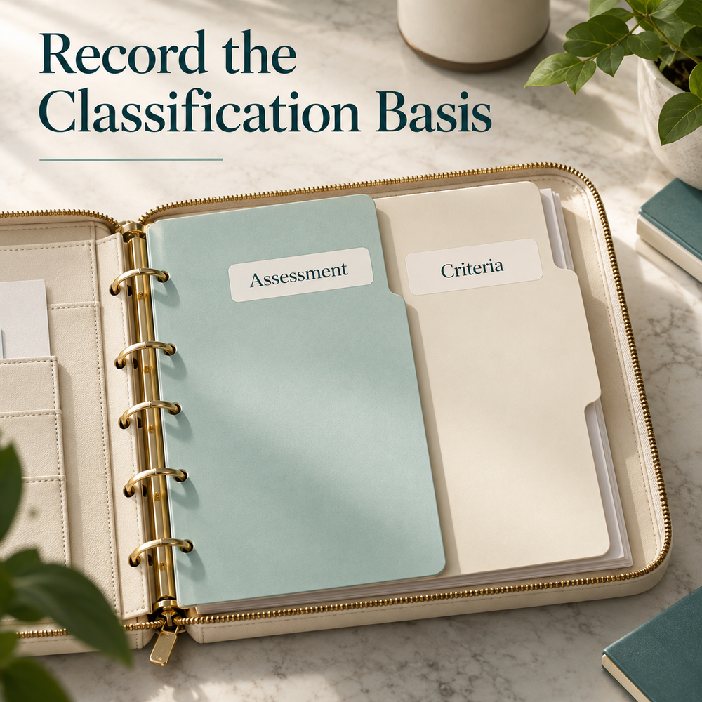 The assessment basis should be recorded. Illustrative scene.