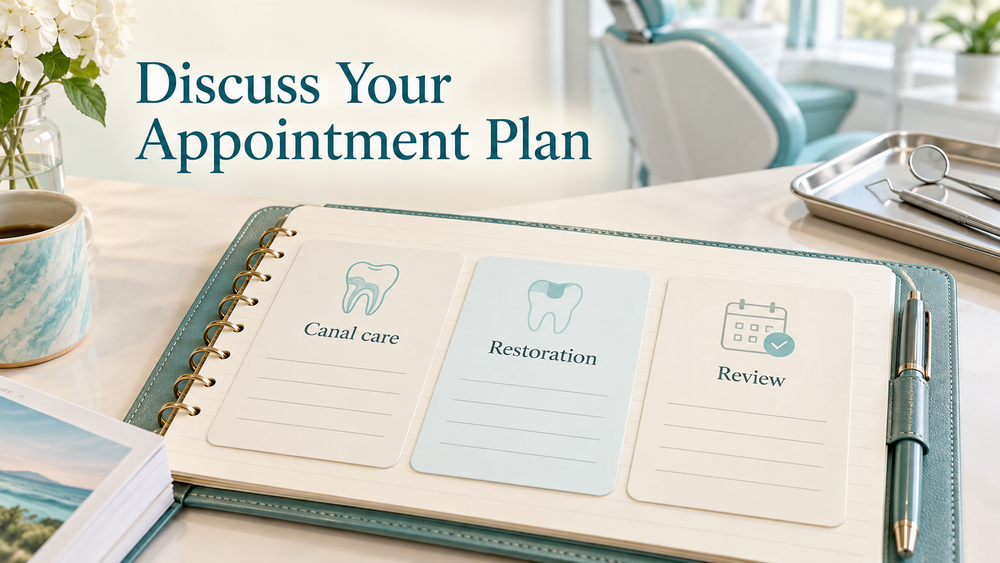 An individual appointment sequence is agreed. Educational illustration.