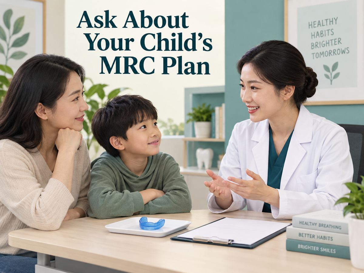 A Chinese clinician discusses the plan with a parent and child. Educational illustration.