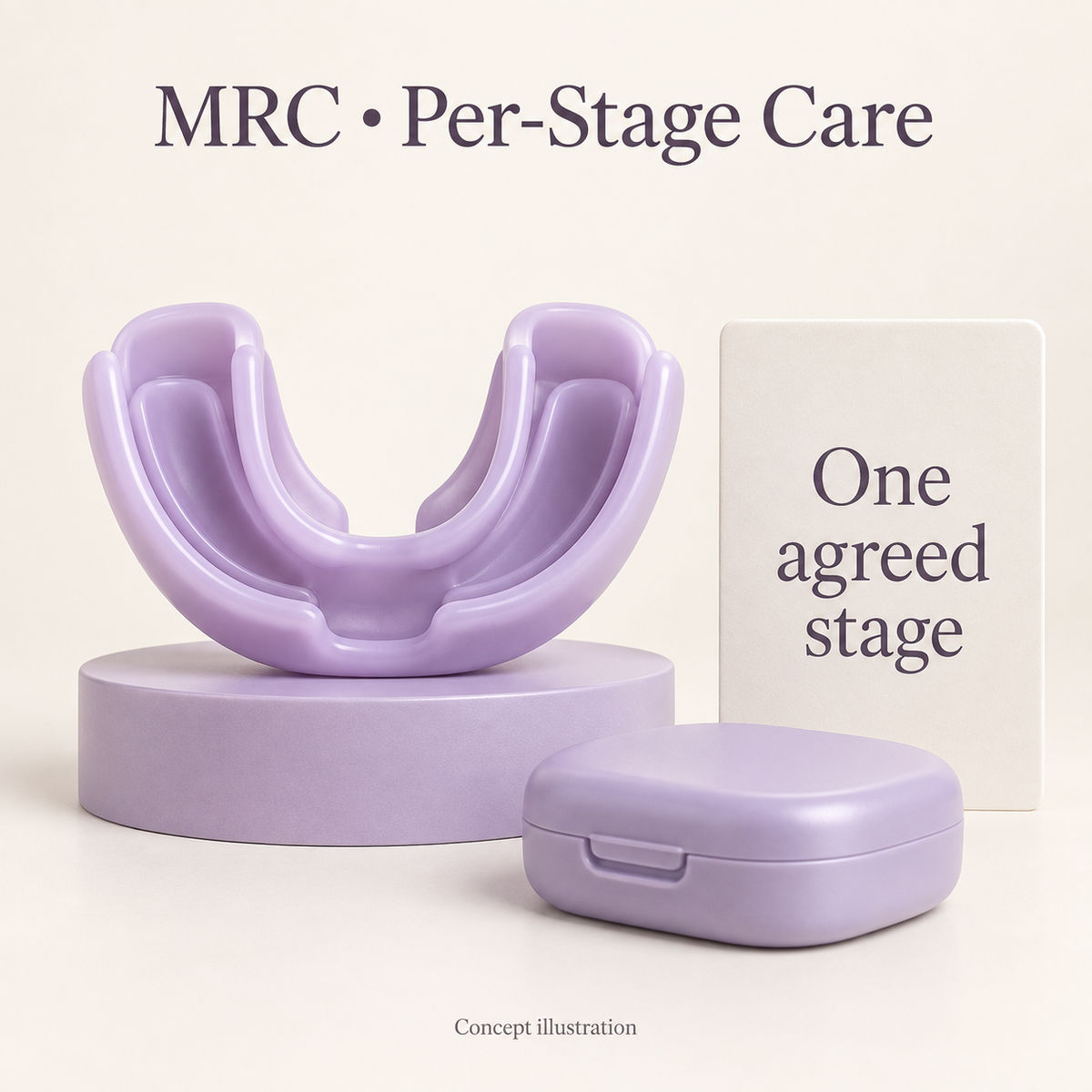 MRC care priced for one agreed treatment stage. Educational illustration.