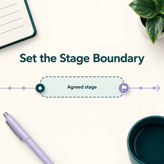 One stage has a defined boundary rather than a fixed universal length. Educational illustration.