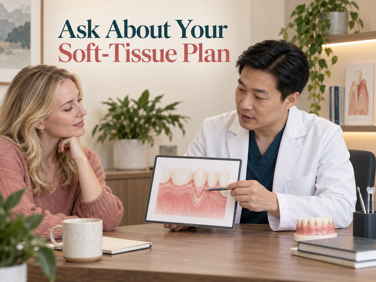 Ask About Your Soft-Tissue Plan. Educational illustration.