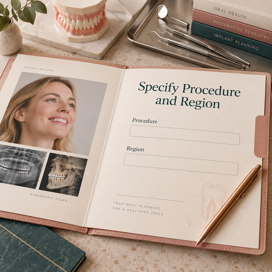 Specify Procedure and Region. Educational illustration.