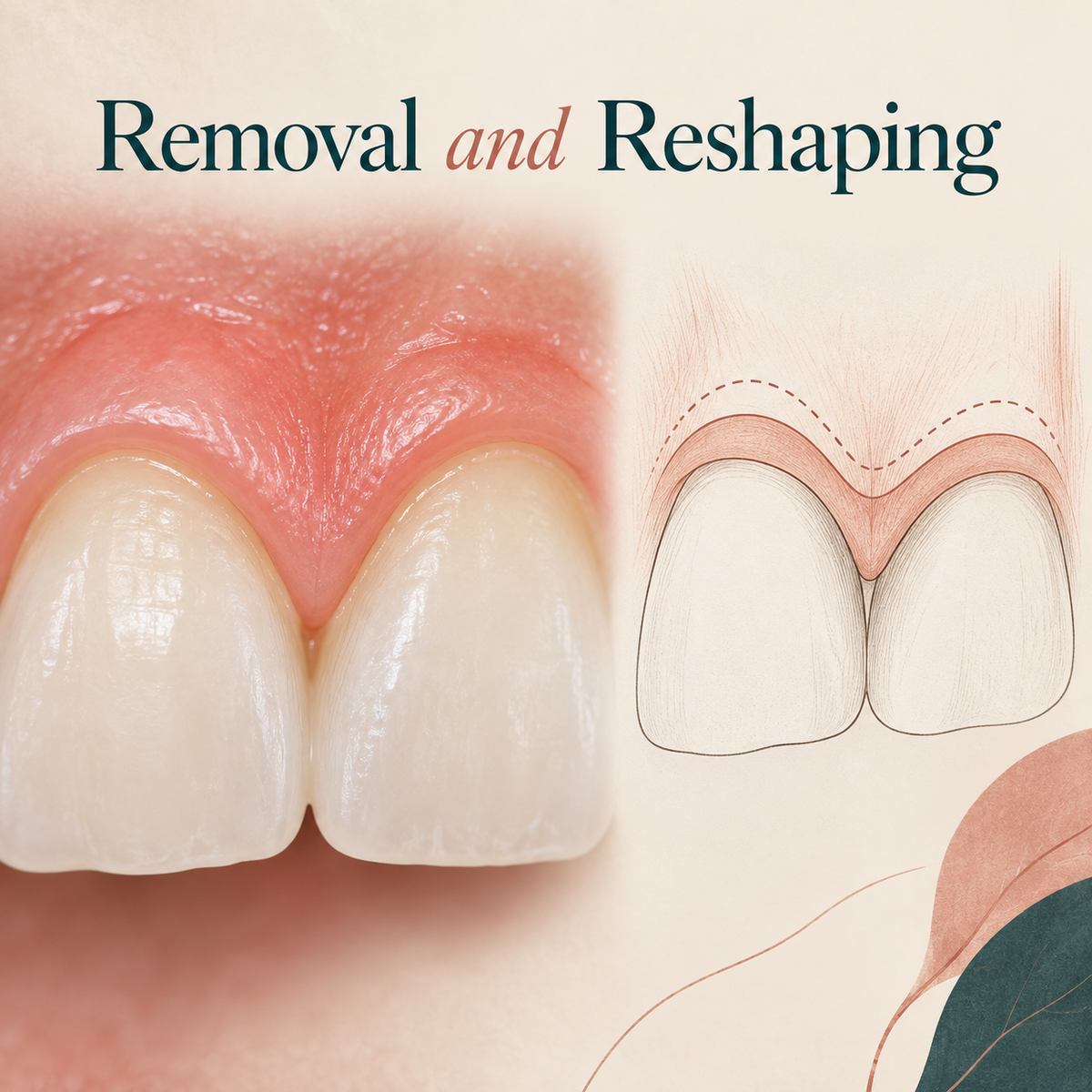 Removal and Reshaping. Educational illustration.