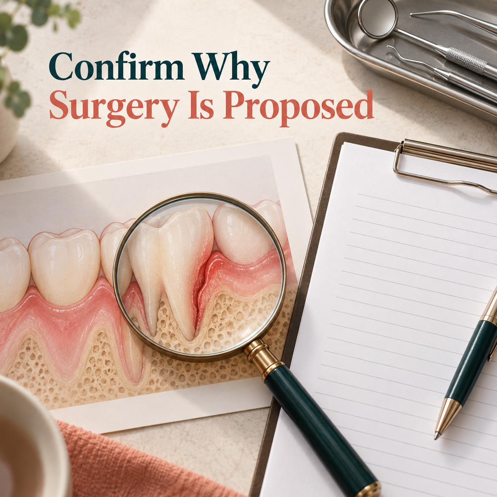 Confirm Why Surgery Is Proposed. Educational illustration.