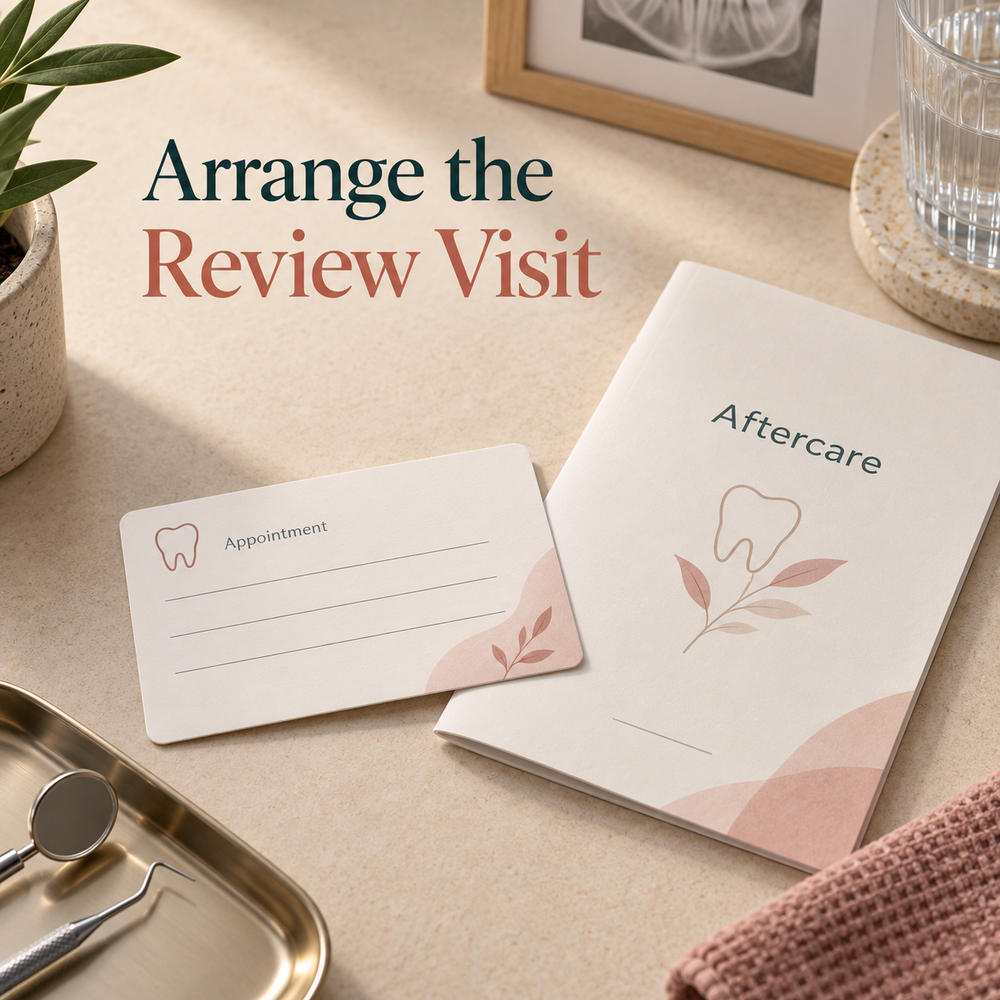 Arrange the Review Visit. Educational illustration.