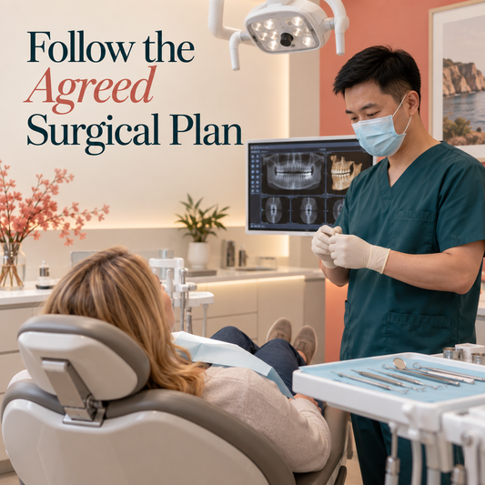 Follow the Agreed Surgical Plan. Educational illustration.