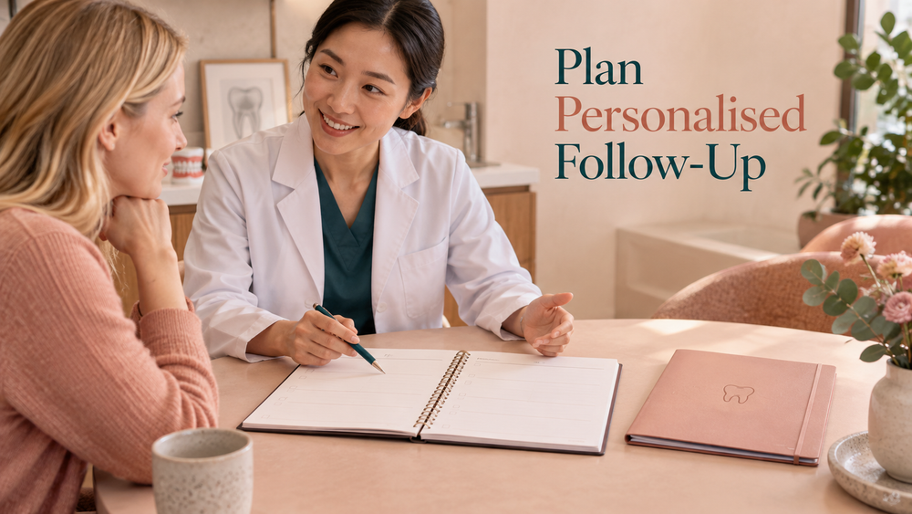 Plan Personalised Follow-Up. Educational illustration.