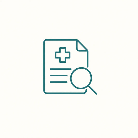 AI-generated illustration for assessment icon; people and clinical settings are fictional.