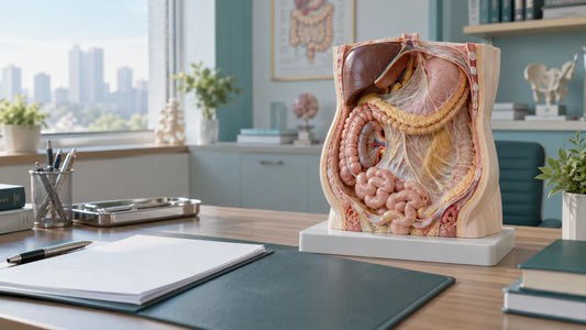 AI-generated illustration for peritoneal metastases specialist; people and clinical settings are fictional.