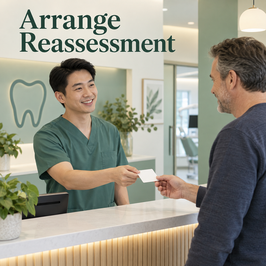 The team organises reassessment. Educational illustration.