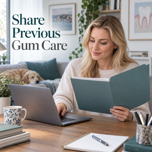 Share Previous Gum Care. Educational illustration.