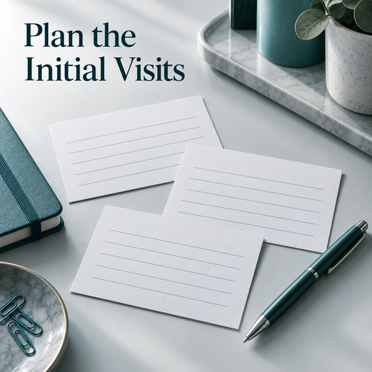 Plan the Initial Visits. Educational illustration.
