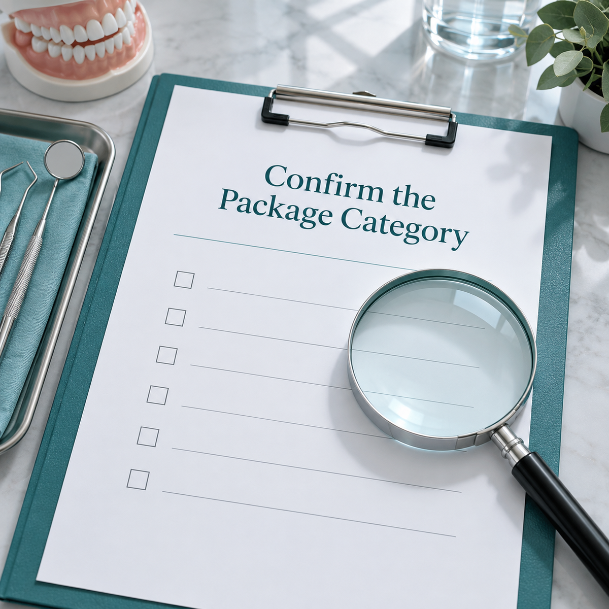 Confirm the Package Category. Educational illustration.