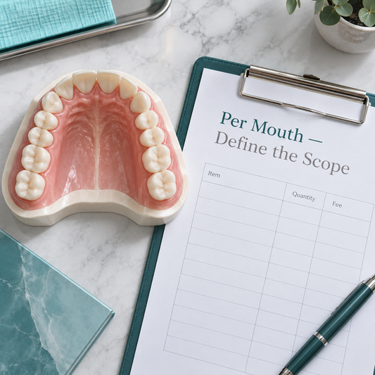 Per Mouth — Define the Scope. Educational illustration.