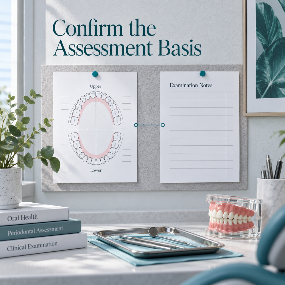 Confirm the Assessment Basis. Educational illustration.