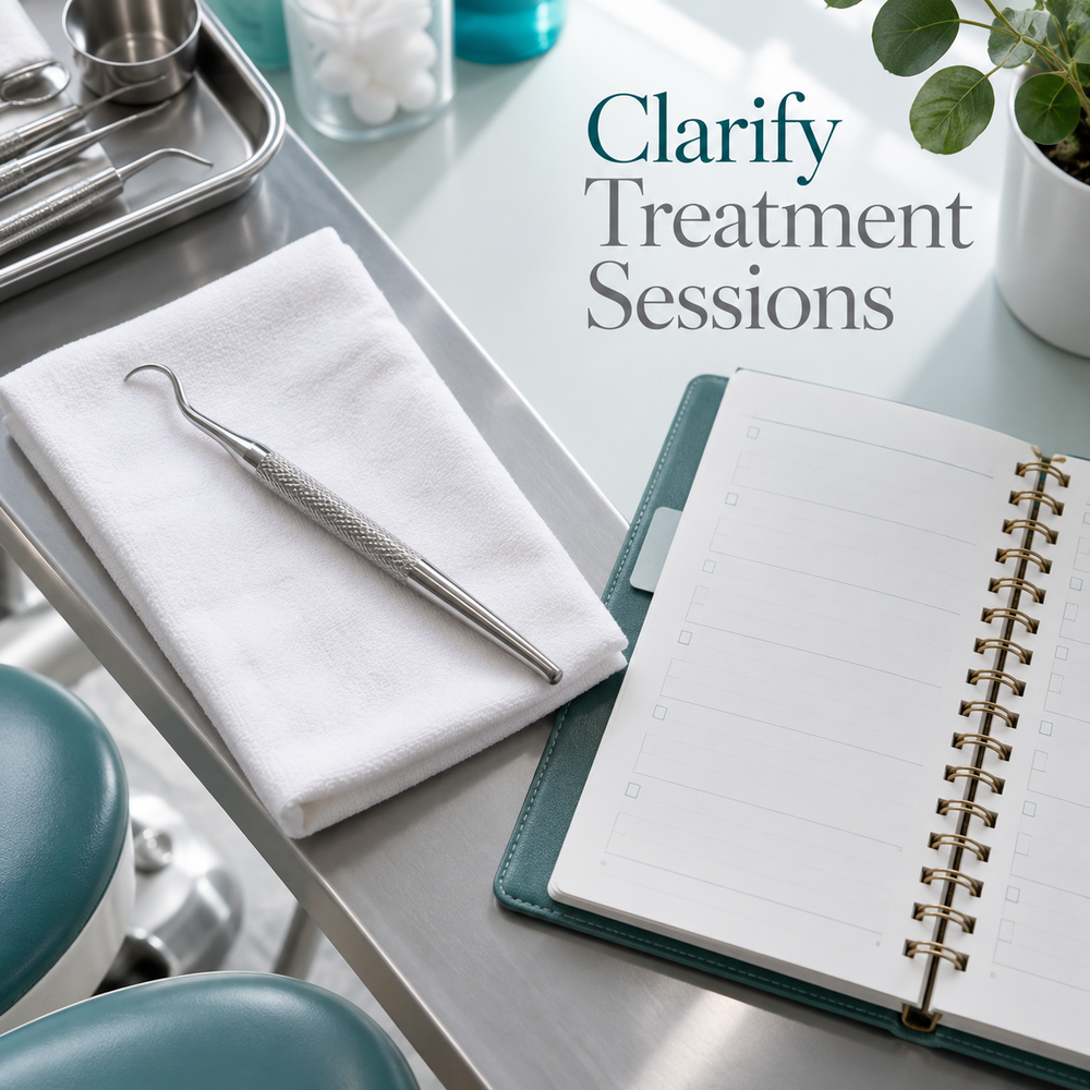 Clarify Treatment Sessions. Educational illustration.
