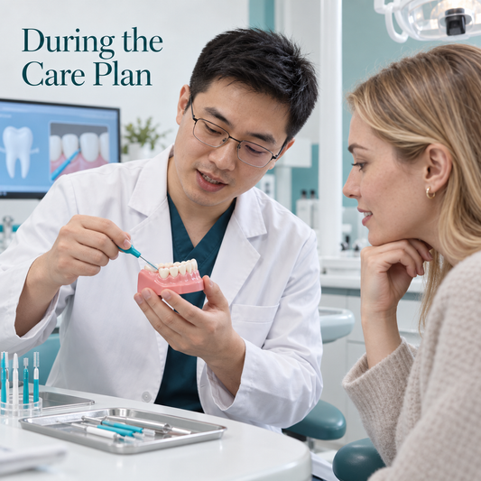 During the Care Plan. Educational illustration.