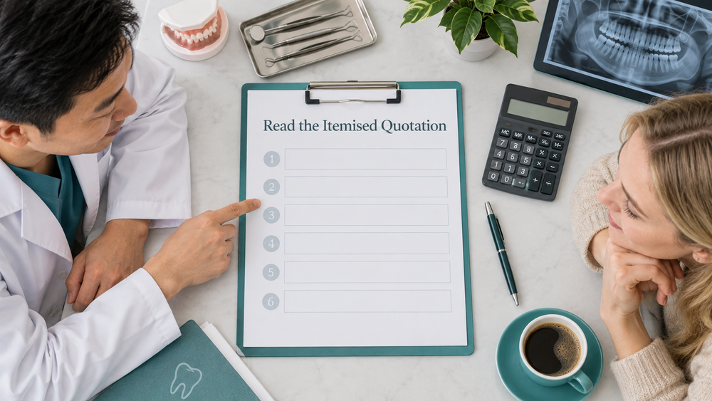 Read the Itemised Quotation. Educational illustration.