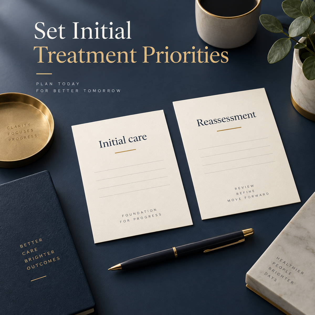 Set Initial Treatment Priorities. Educational illustration.