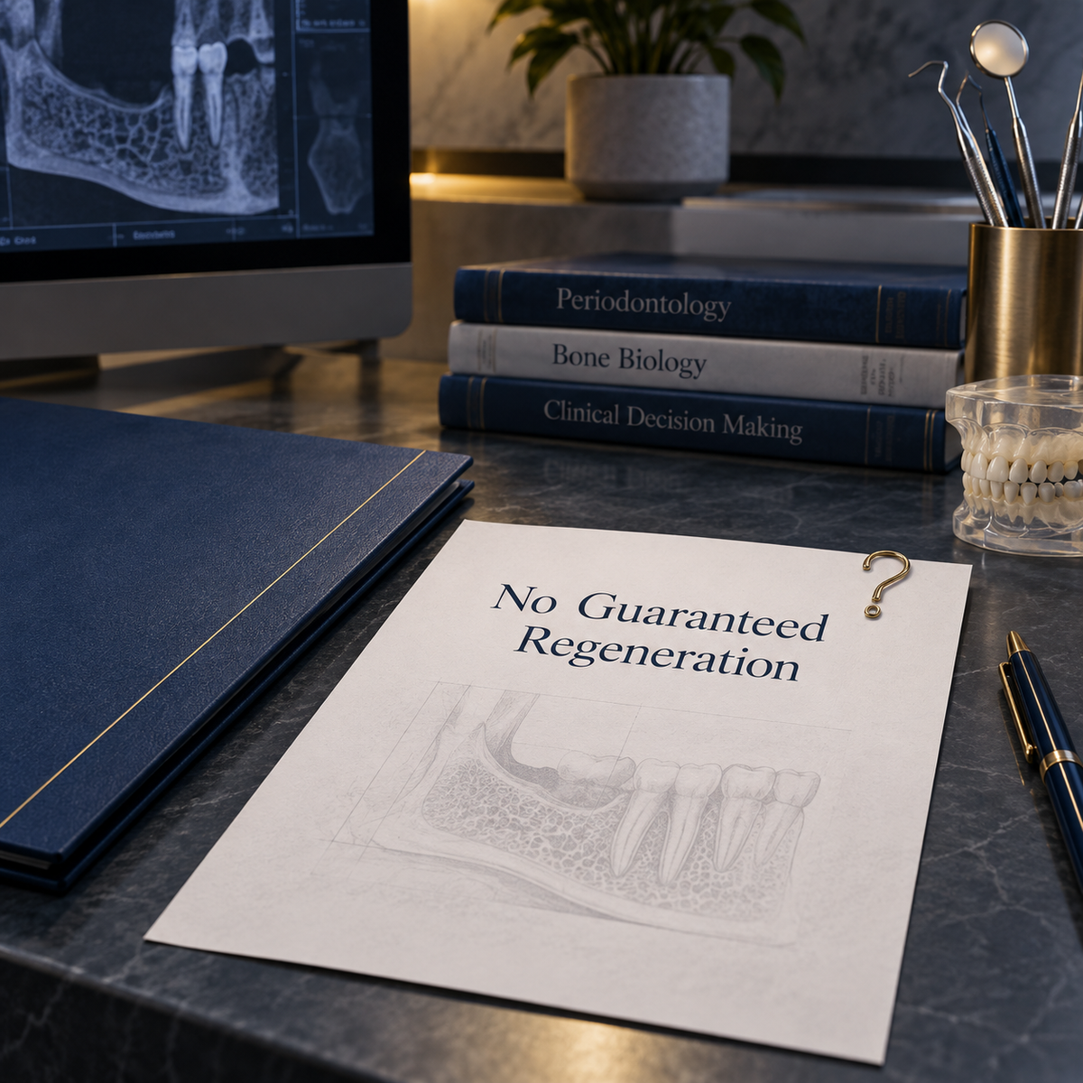 No Guaranteed Regeneration. Educational illustration.