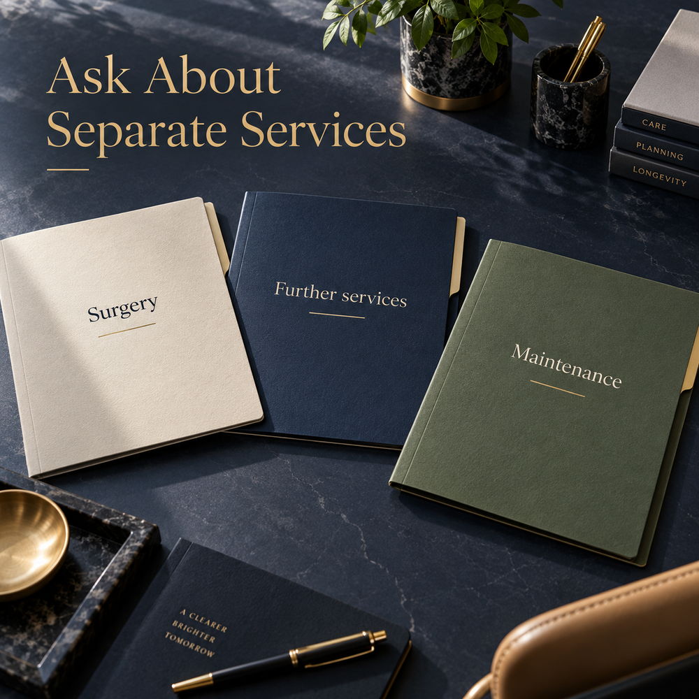 Ask About Separate Services. Educational illustration.