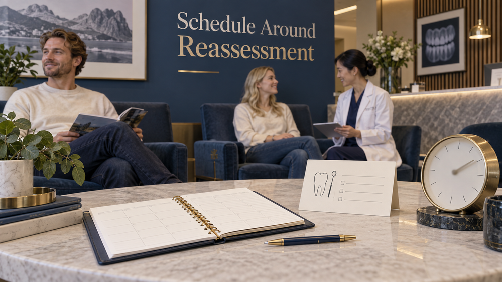Schedule Around Reassessment. Educational illustration.
