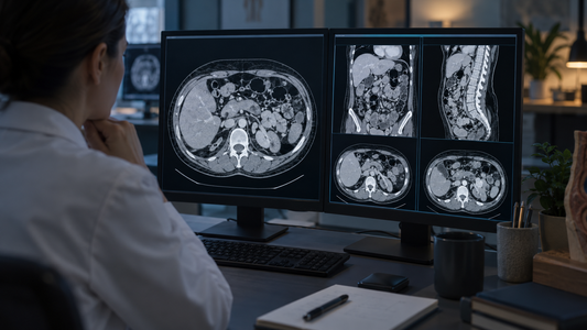 AI-generated educational illustration: imaging. Not a patient record or photograph of the treating hospital.