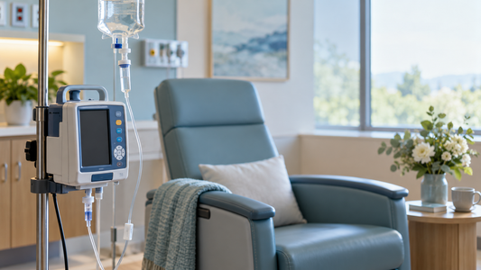 AI-generated educational illustration: infusion. Not a patient record or photograph of the treating hospital.