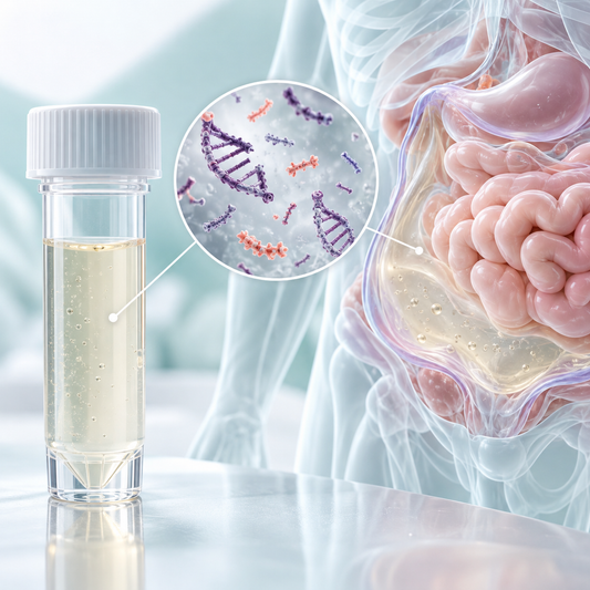 AI-generated conceptual research illustration: Peritoneal cfDNA Detection. Not an original study figure, patient scan or clinical result.