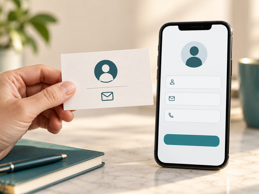 Start with contact details — AI-generated educational illustration.