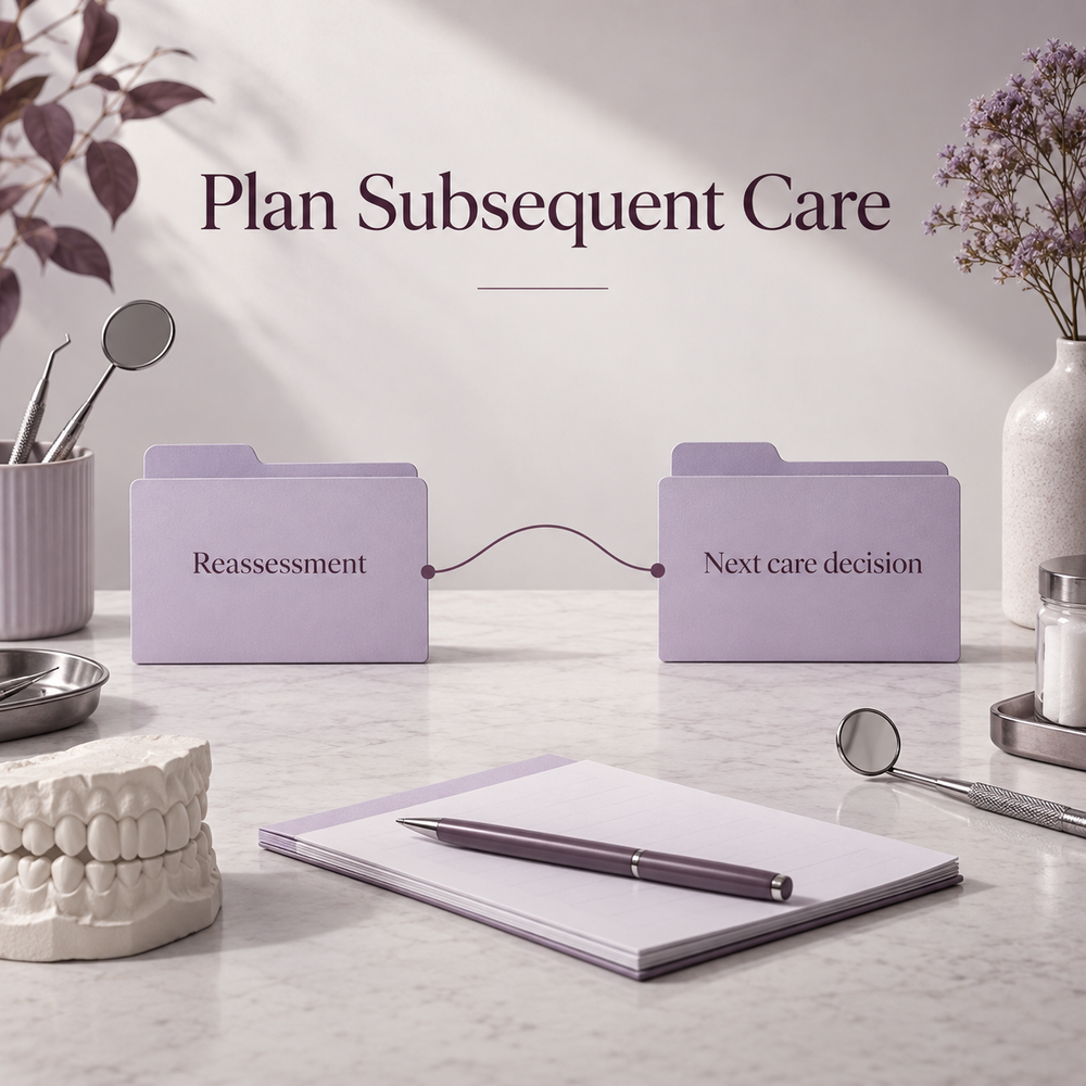 Reassessment informs the next treatment decision. Educational illustration.