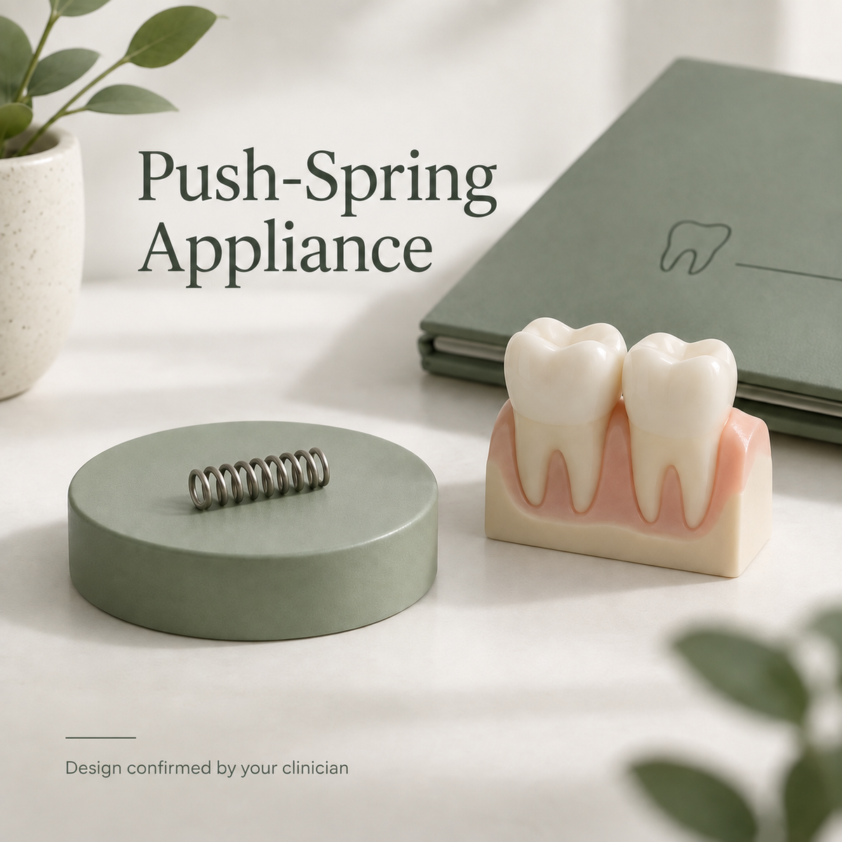 Conceptual spring beside a local-treatment prescription. Educational illustration.