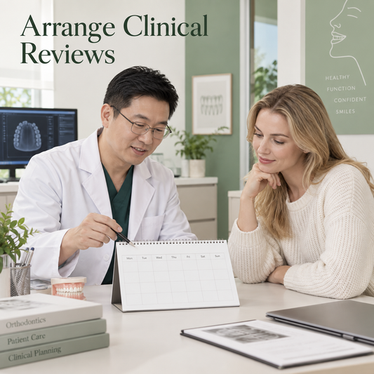 Reviews are arranged for supervised adjustments. Educational illustration.