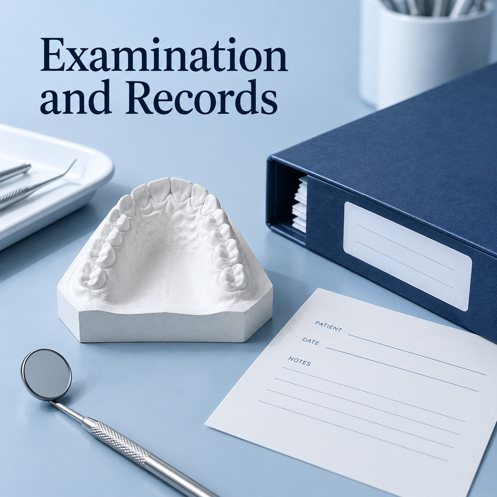 Assessment and records are separate quote items. Educational illustration.