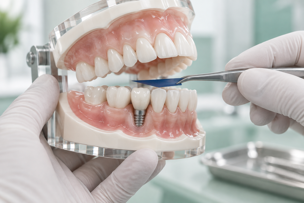 Educational Roxolid SLA treatment illustration; exact components require clinical confirmation.