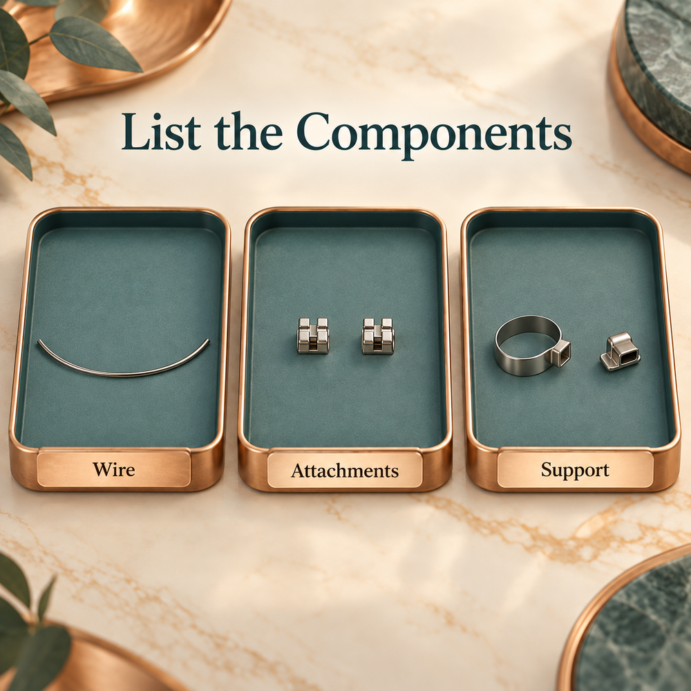 Attachments and support parts are itemised. Educational illustration.
